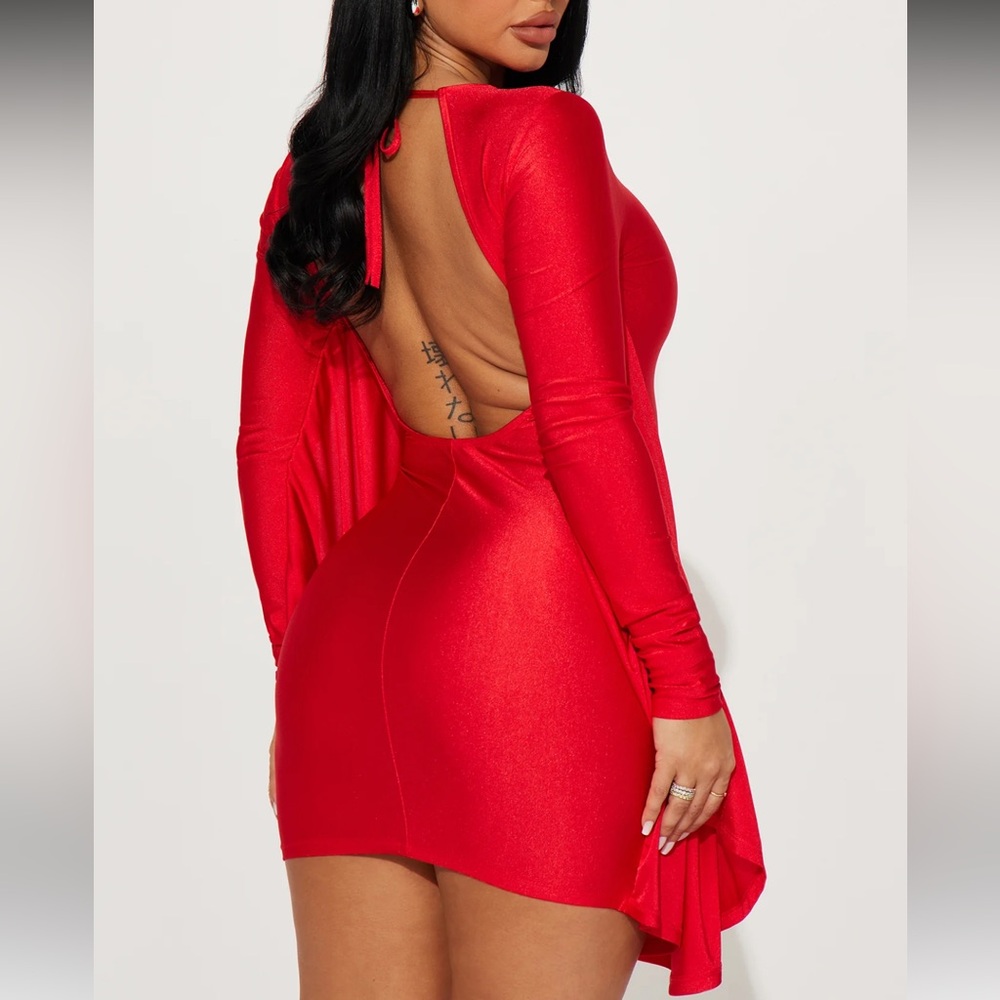 Red Mini Dress - Picture 3 of 5